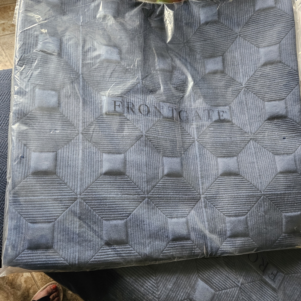 Quilted Pillow Sham in Slate Blue